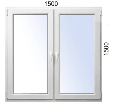 Plastové okno 1500x1500 O+OS ALUPLAST -Trojsklo