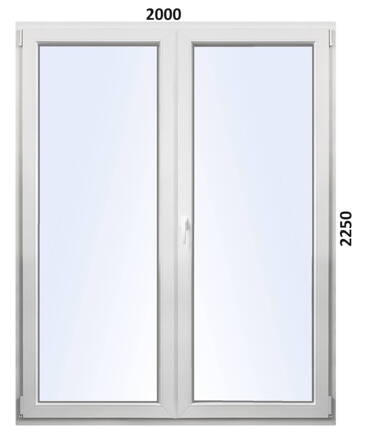 Balkónové dvere dvojkrídlové 2000x2250 O+OS bez stlpíka Aluplast