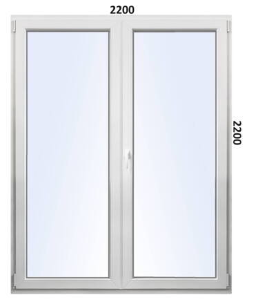 Balkónové dvere dvojkrídlové 2200x2200 O+OS bez stlpíka Aluplast