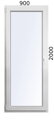 Balkónové dvere 900x2000 OS pravé ALUPLAST 7000- Trojsklo