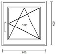 Plastové okno 600x600 OS - pravé - trojsklo