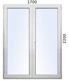 Balkónové dvere dvojkrídlové 1700x2200 O+OS bez stlpíka Aluplast
