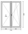 Balkónové dvere dvojkrídlové 1700x2200 O+OS bez stlpíka Aluplast