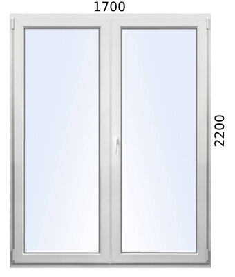 Balkónové dvere dvojkrídlové 1700x2200 O+OS bez stlpíka Avantgarde 7000