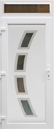 Plastové vchodové dvere jednokrídlové INOX 1 s horným svetlíkom FIX