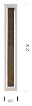 Bočný svetlík 300x2010  FIX - sklo nepriehľadné vzor činčila