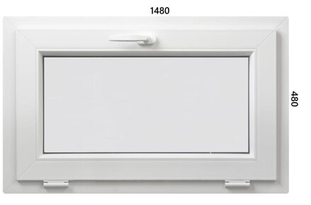 Plastové okno 1480x480 sklopné ALUPLAST ( PVC výplň )
