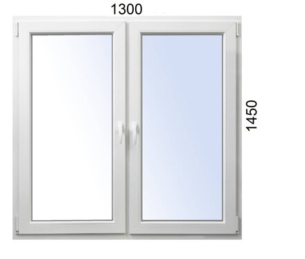 Plastové okno 1300x1450 O+OS ALUPLAST -Trojsklo