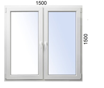 Plastové okno 1500x1500 O+OS ALUPLAST -Trojsklo