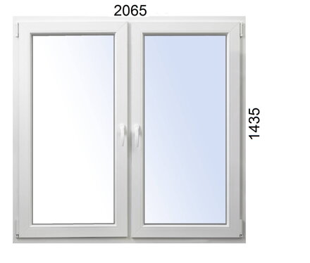 Plastové okno 2065x1435 O+OS Rehau