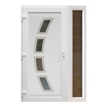 Plastové vchodové dvere jednokrídlové INOX1 s bočným svetlíkom FIX