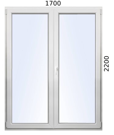 Balkónové dvere dvojkrídlové 1700x2200 O+OS bez stlpíka