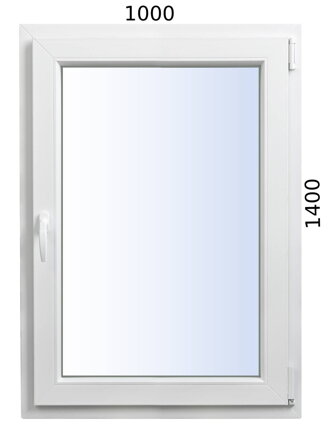 Plastové okno 1000x1400 OS pravé ALUPLAST - Trojsklo