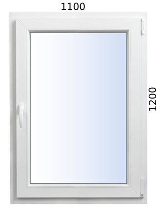 Plastové okno 1100x1200 OS pravé ALUPLAST - Trojsklo