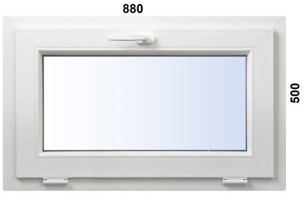 Plastové okno 880x500 Sklopné