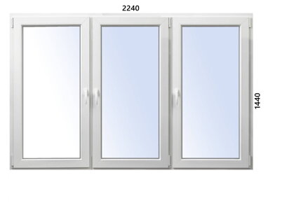 Plastové okno 2240x1440 O+OS+O ALUPLAST -Trojsklo