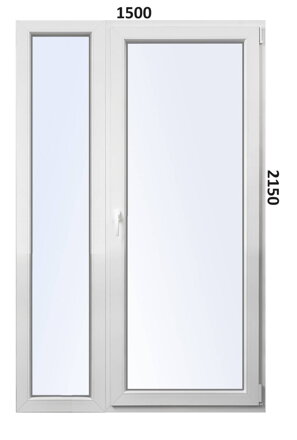 Balkónové dvere 1500x2150 FIX+OS pravé Aluplast