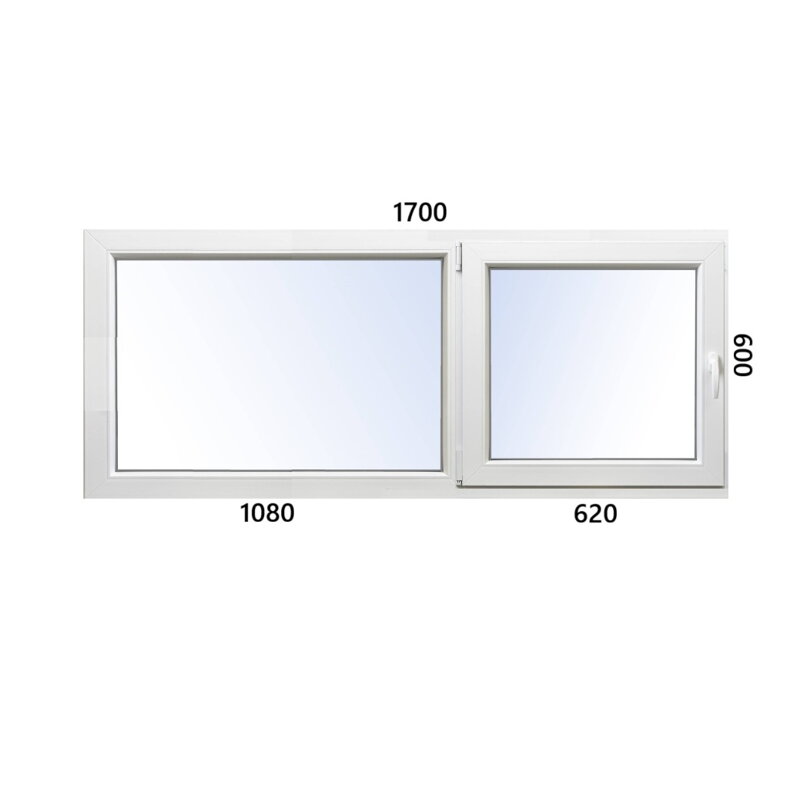 Plastové okno 1700x600 FIX+OS ľavé ALUPLAST