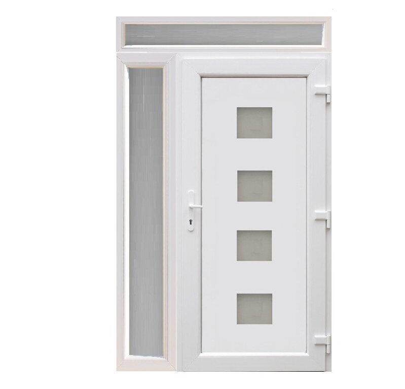 Plastové vchodové dvere jednokrídlové Modern3 s bočným a horným svetlíkom FIX Plastové vchodové dvere jednokrídlové Modern3 s bočným a horným svetlíkom FIX