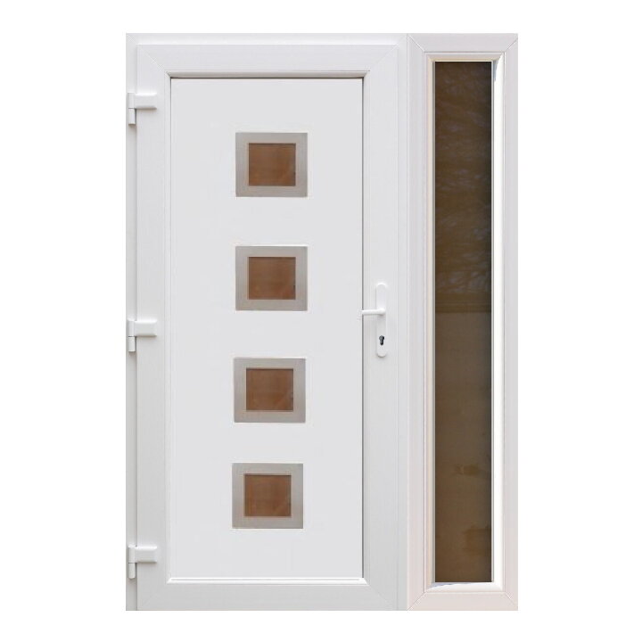 Plastové vchodové dveře INOX 2 s bočním světlíkem FIX