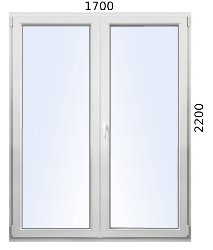 Balkónové dvere dvojkrídlové 1700x2200 O+OS bez stlpíka Aluplast Balkónové dvere dvojkrídlové 1700x2200 O+OS bez stlpíka Aluplast