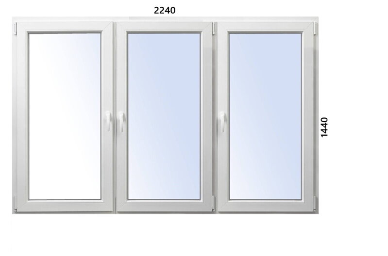 Plastové okno 2240x1440 O+OS+O ALUPLAST -Trojsklo