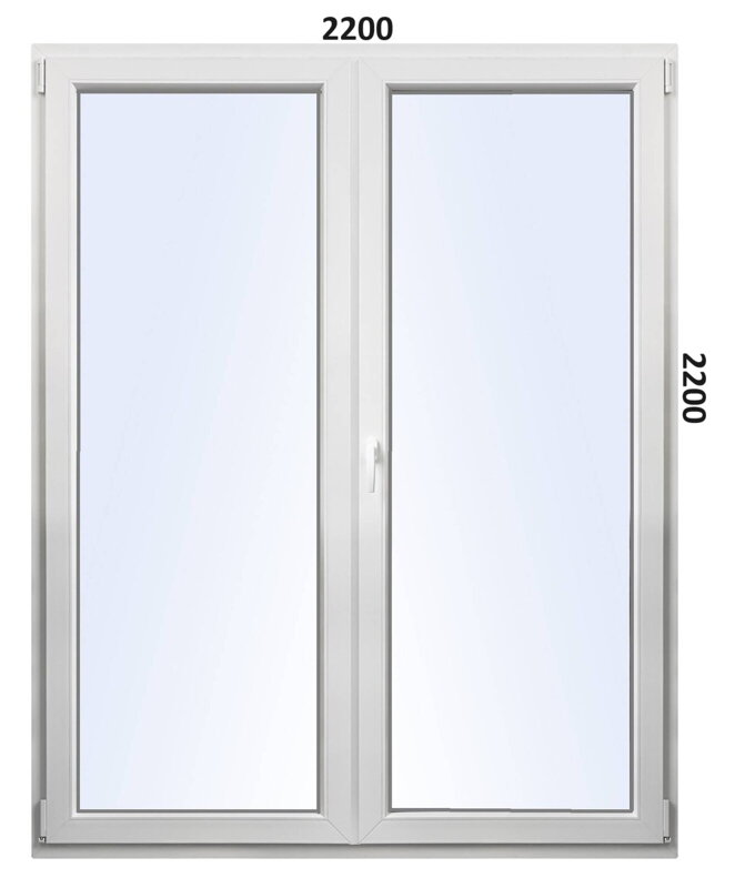 Balkónové dvere dvojkrídlové 2200x2200 O+OS bez stlpíka Aluplast Balkónové dvere dvojkrídlové 2200x2200 O+OS bez stlpíka Aluplast