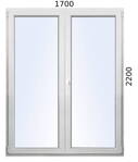 Balkónové dvere dvojkrídlové 1700x2200 O+OS bez stlpíka Avantgarde 7000