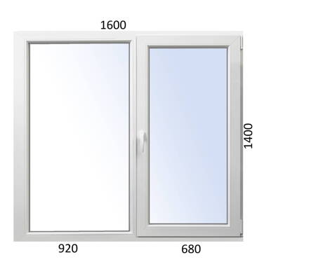 Plastové okno 1600x1400 FIX+OS ALUPLAST - jednostranný Orech