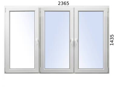 Plastové okno 2365x1435 O+O+OS ALUPLAST -Trojsklo