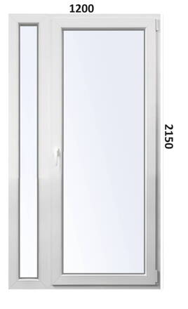 Balkónové dvere 1200x2150 OS+FIX pravé Aluplast