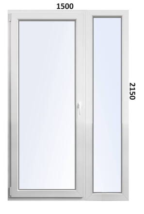 Balkónové dvere 1500x2150 OS+FIX ľavé Aluplast
